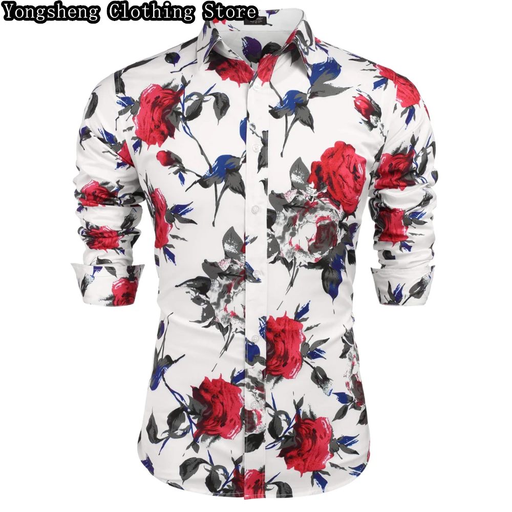 Men\'s Long Sleeve Shirt Hawaiian Shirt 3D Print Fashion Trendy Vacation Casual Men\'s Clothing Large Size Men\'s Clothes