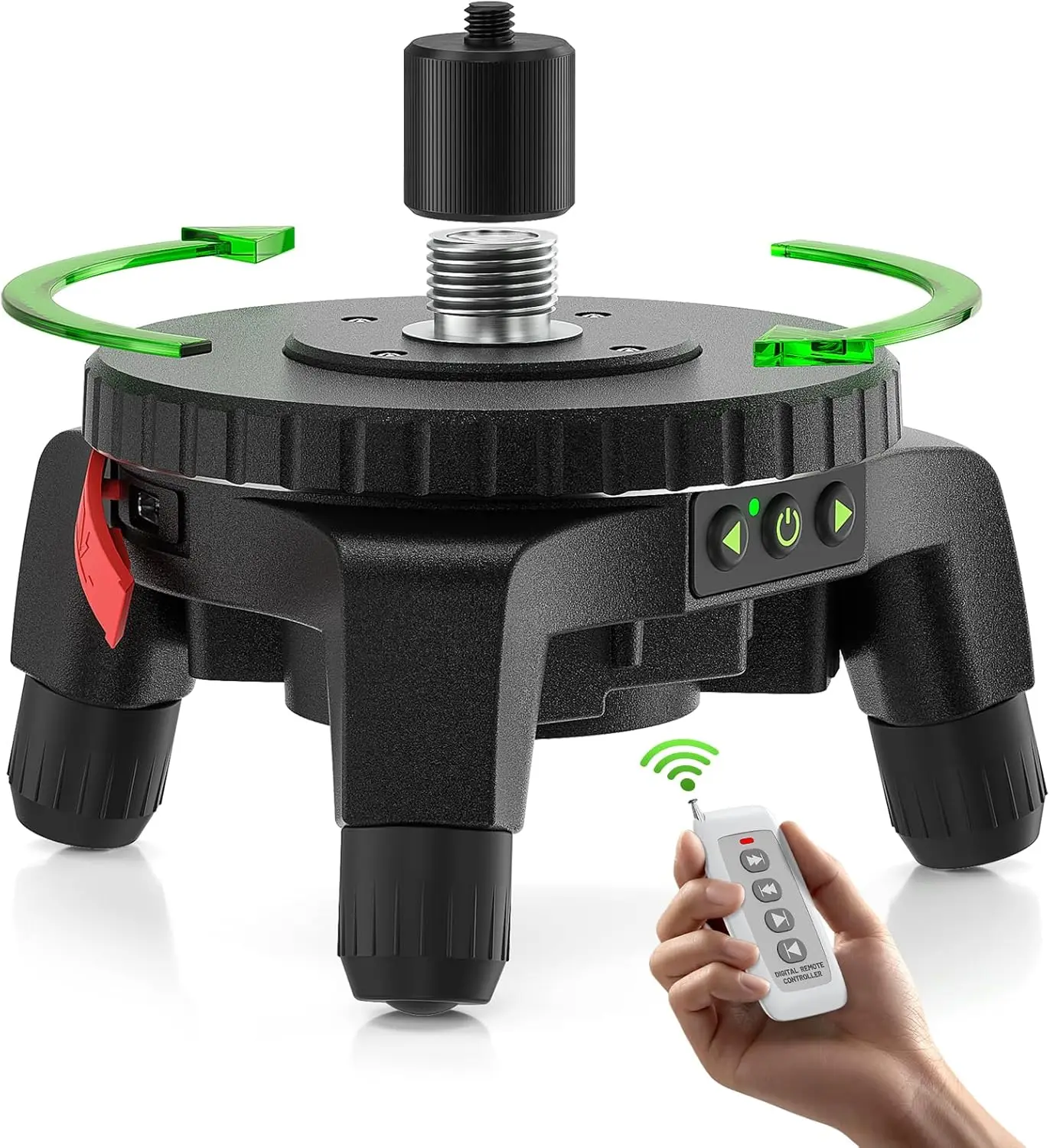 360-degree rotating base, suitable for D01 laser level tripod, automatic adjustment without handheld use.