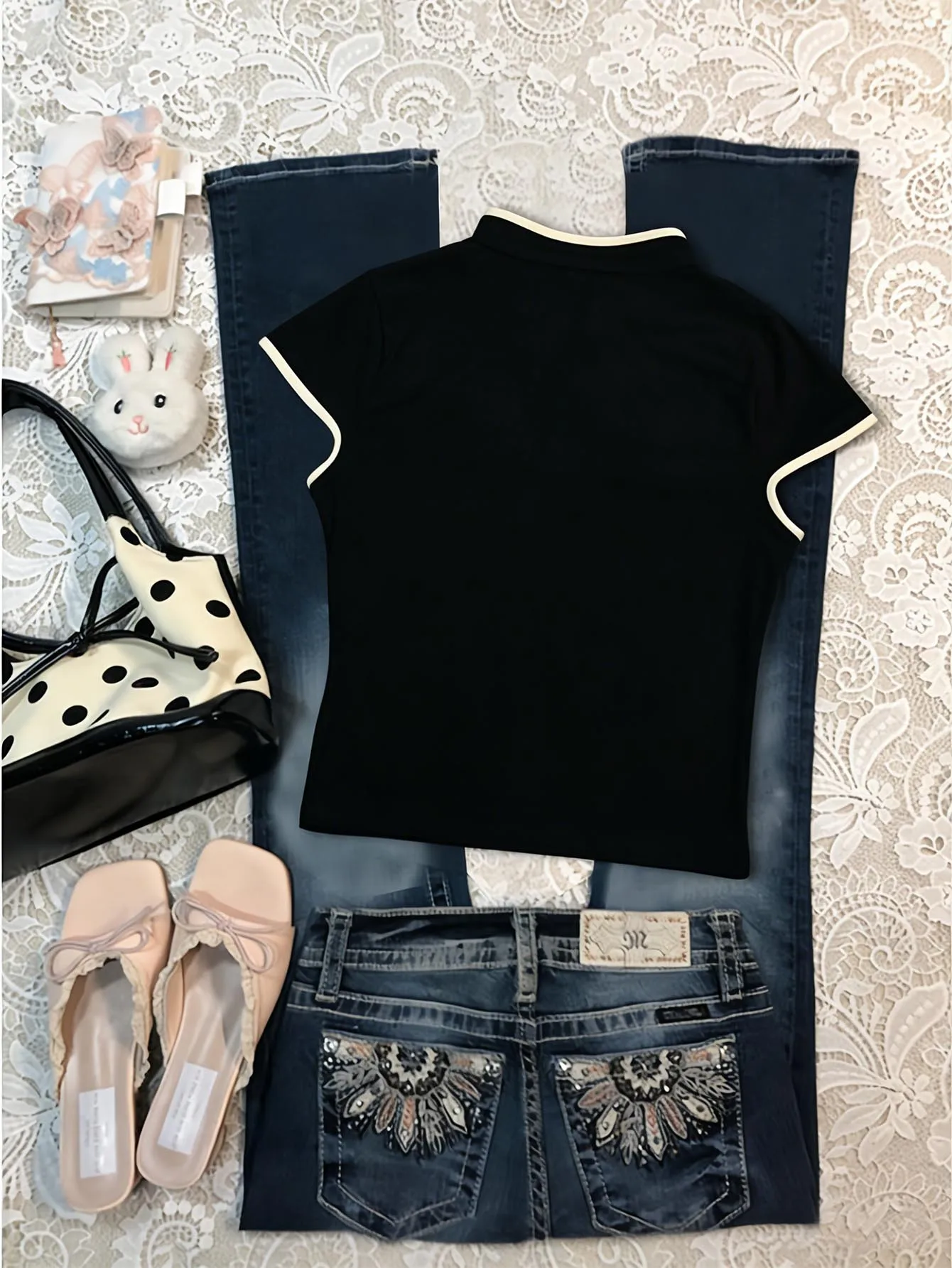 American cross-border new Chinese style temperament color blocked short sleeve slim sexy buckle collar T-shirt women's clothing