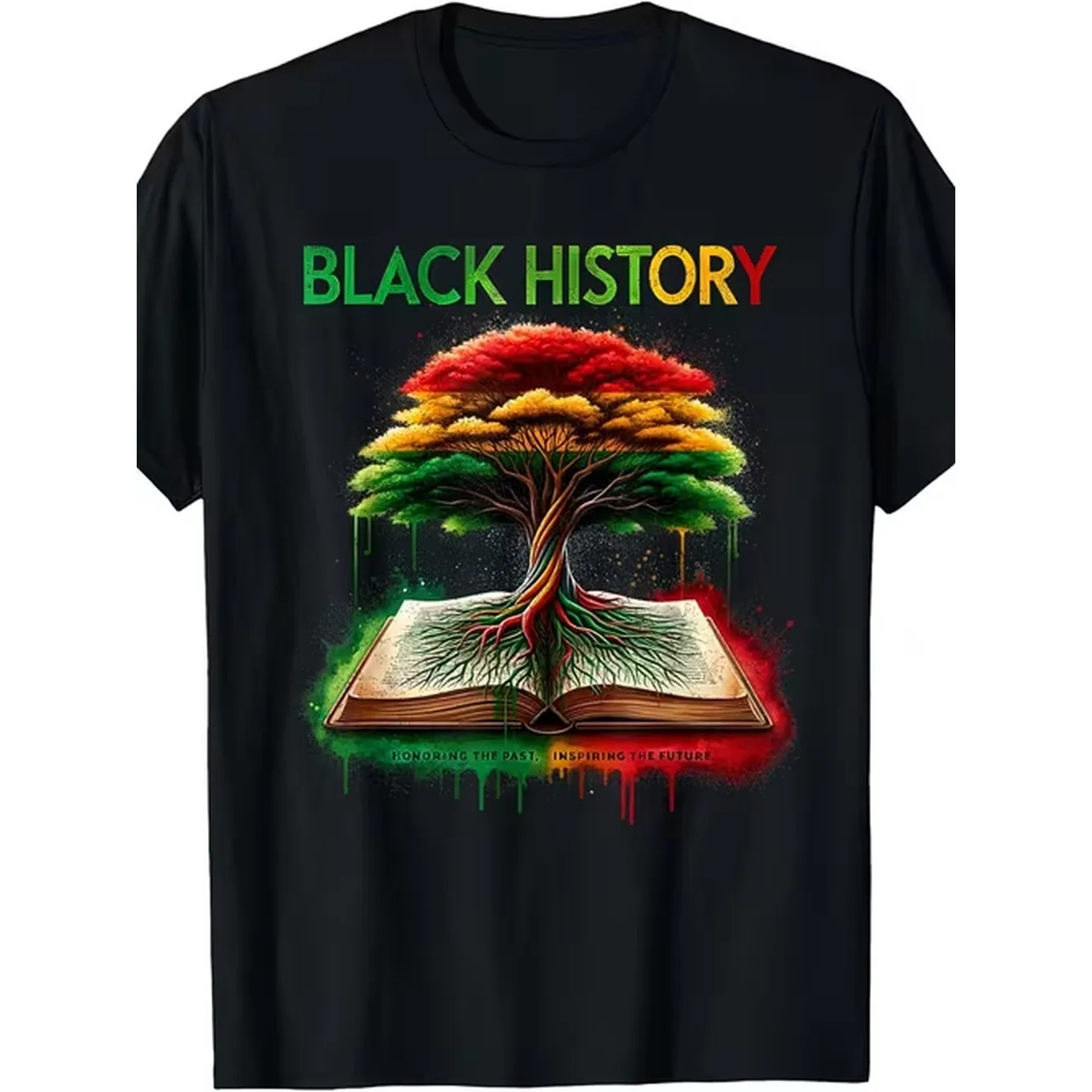 Black History Enlightens The Future African Theme T Shirt Unisex 2025 Summer Short Sleeve Printed T Shirt 180G