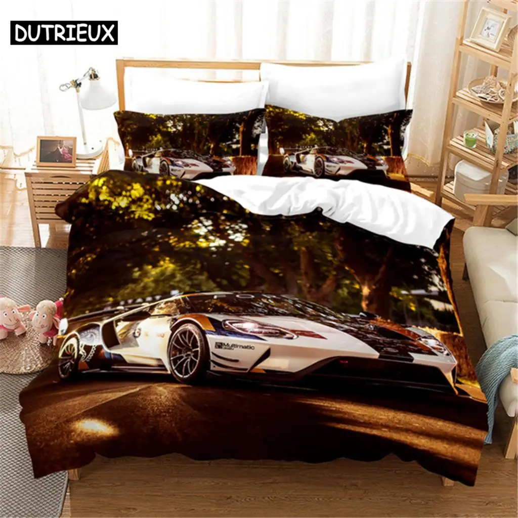 

Sports Car Duvet Cover Set Luxury High Quality 3D Printed Bedding 2/3pcs Double Queen King Bedclothes Adults Boys Home Textile