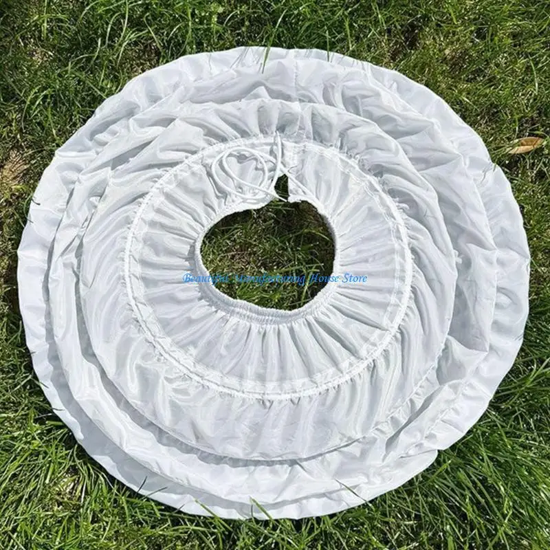 E56A مرونة الخصر السلة قماش قطني لفساتين عروض الباليه ثوب نسائي متعدد الطبقات مع مقاس قابل للتعديل