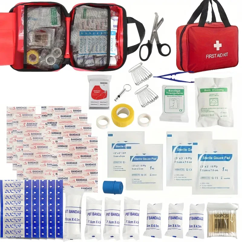 

Прочная аптечка для неотложной помощи, отлично подходит для домашнего офиса, автомобиля, путешествий, кемпинга, пешего туризма - портативная сумка для экстренных принадлежностей