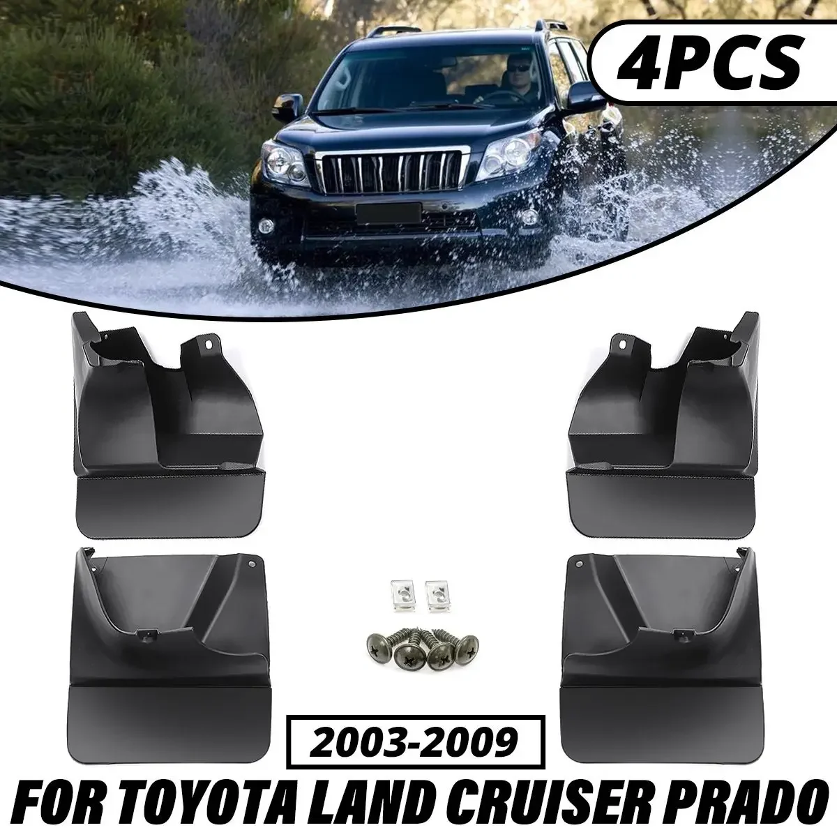 

Car Mud Flaps For Toyota Land Cruiser Prado FJ120 120 2003-2009 Mudflaps Splash Guards Mudguards Fender Car Accessories