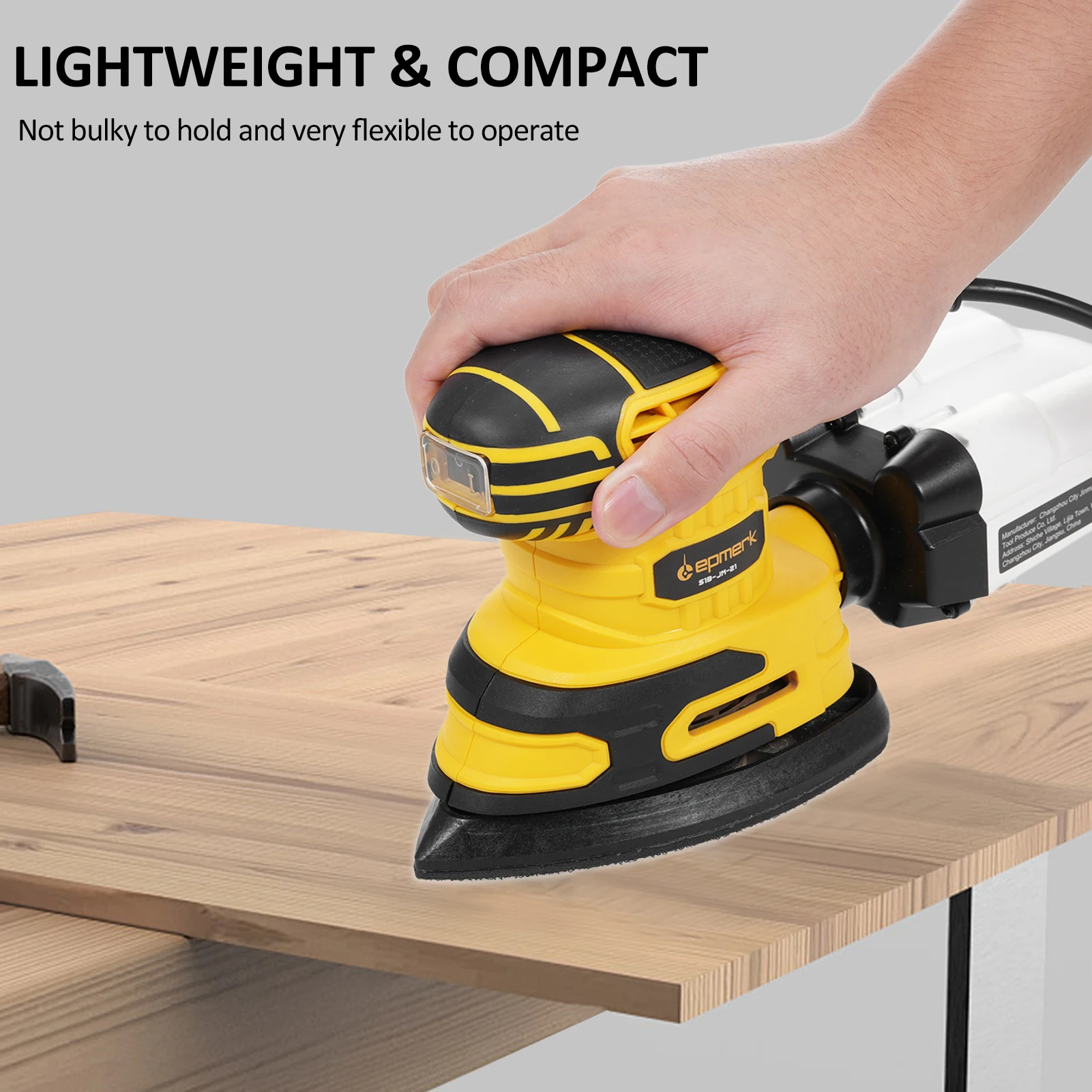 

Detail Sander 13,000 OPM Compact Electric Sander with Dust Collector 220W 1.6Amp Power Sander for Tight Spaces Woodworking
