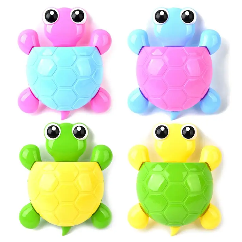 Cartoon Toothbrush Tooth Holder Tortoise Shape Strong Cute Sucker Cup Kids Bathroom Wall Design Turtle Sucker Toothbrush Hook