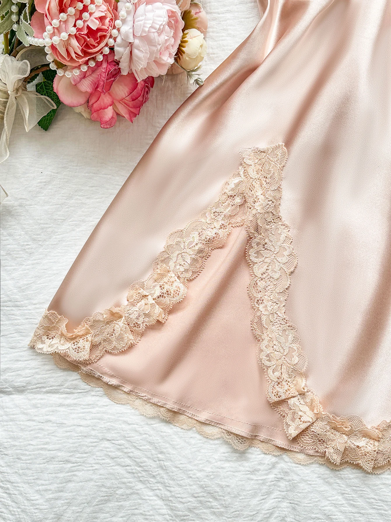 Women's V Neck Lace Nightdress Thin and Breathable Sleepwear Fashionable Halter Dress Pajama For Summer image 3