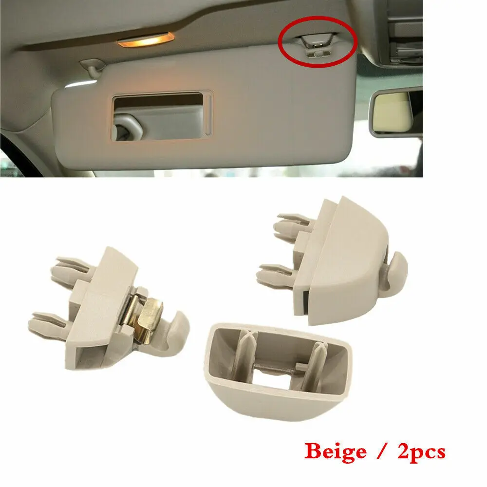 

2Pcs Car Sun Visor Clips Hook Beige Plastic For AUDI A6 C6 A7 A8 SKODA SEAT VW Passat Polo OEM6R0857561 Car Accessories