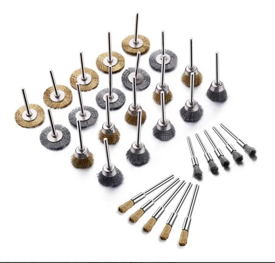 

30PC 60PC Steel Wire Brushes Brass Rust Removal Cleaning Deburring