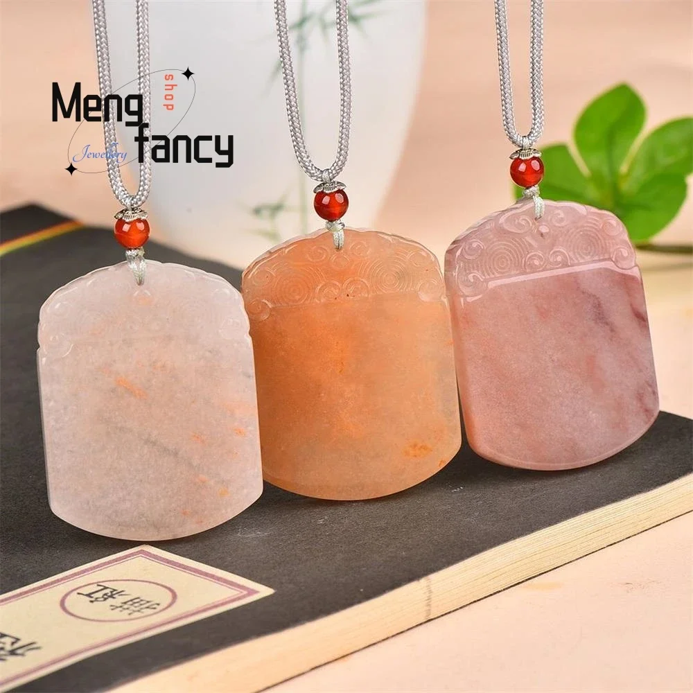 

Natural Hetian Golden Silk Jade Ping An Brand Pendant Charms Fashion Jewelry Women Men Engraver Amulet Necklace Holiday Gifts