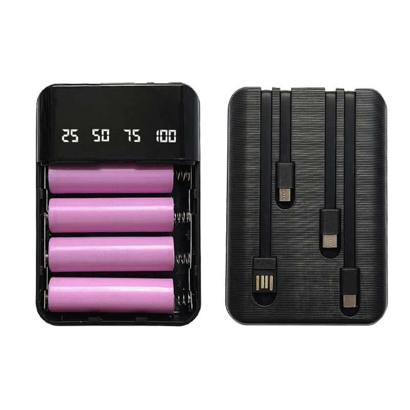 Daya 4x18650/18700/20700/21700 untuk Casing Penyimpanan Daya Baterai Eksternal