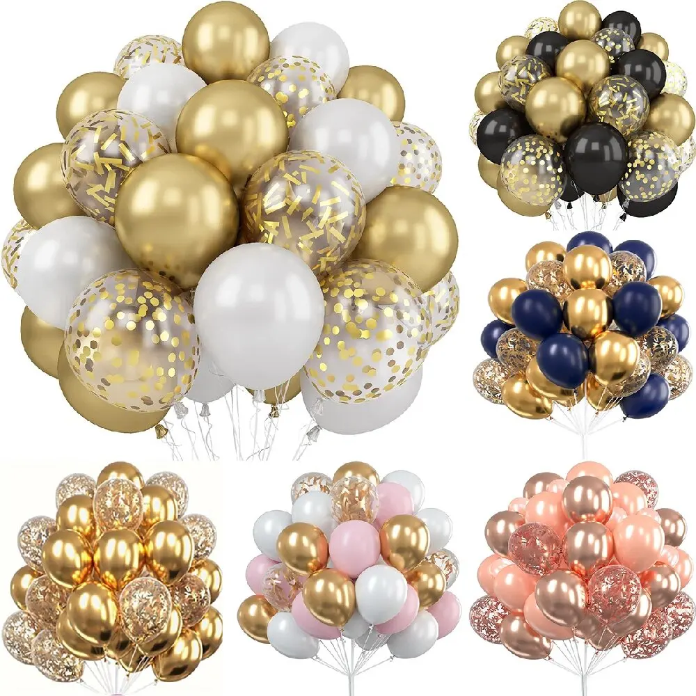 30Pcs Latex Balloons Of Various Colors Metal Gold Balloons Gold Colored Paper Birthday Party Decorations And Wedding Supplies