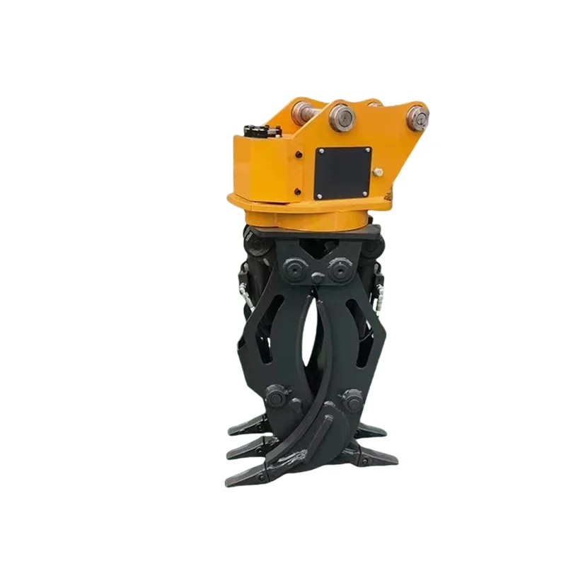 Professional Grade Hydraulic Log Grapple for Excavators-New Hardened Steel Teeth Wood Grapple with Motor for Forestry Operations