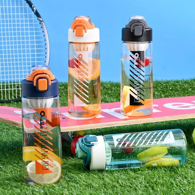 

650ml/800ml New PC Pop-Up Lid Portable Water Cup for Students Handy Cup Sports Outdoor Simple Style for Men Women