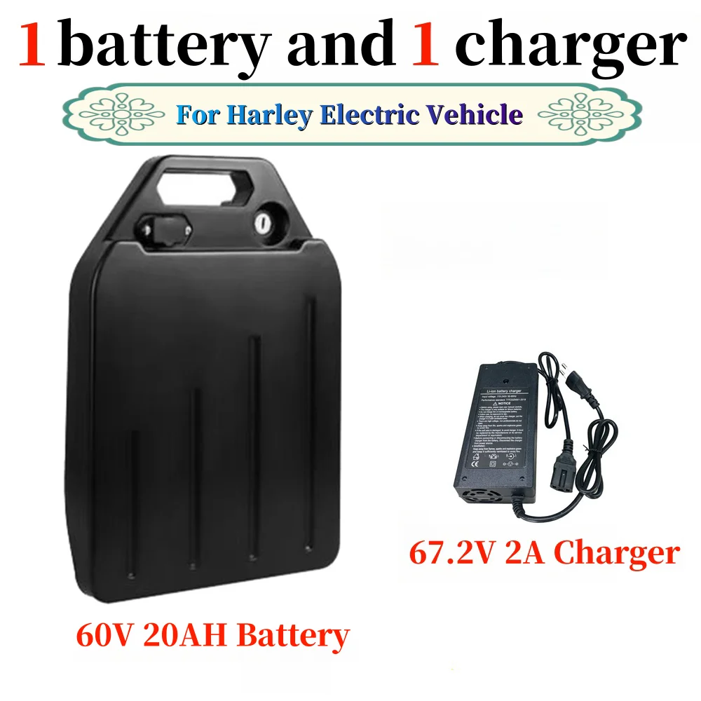 Removable waterproof batteryHigh Capacity 18650 Lithium Battery 60V 20Ah for Harley Electric Car Electric Scooter Bicycle