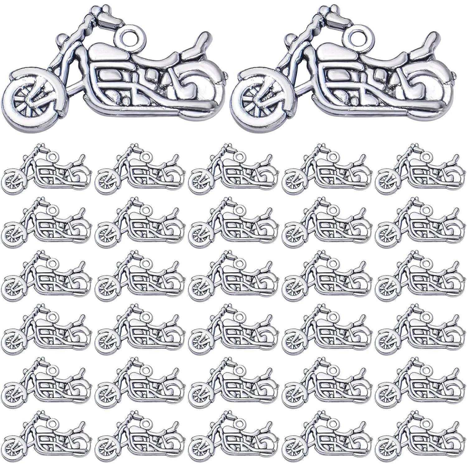 

50pcs Motorbike Charms Pendants Tibetan Alloy Vintage Motorcycle Beads Charms for DIY Necklace Bracelet Crafts Jewelry Making