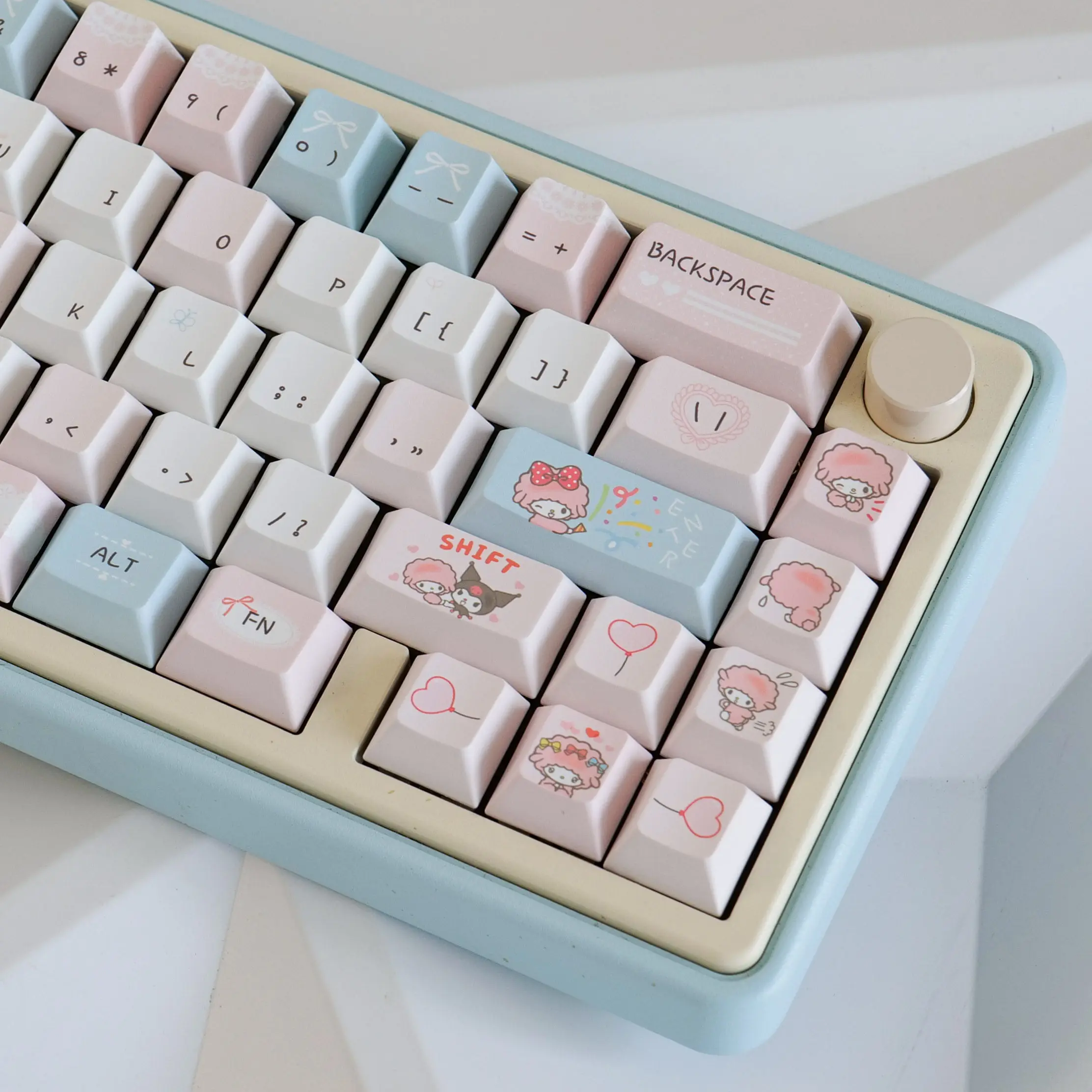 Kawaii Sanrio My Melody Pink Girly Keycaps Cherry Profile PBT Sublimation MX Switch Gaming Mechanical Keyboard Keycap Accessorie