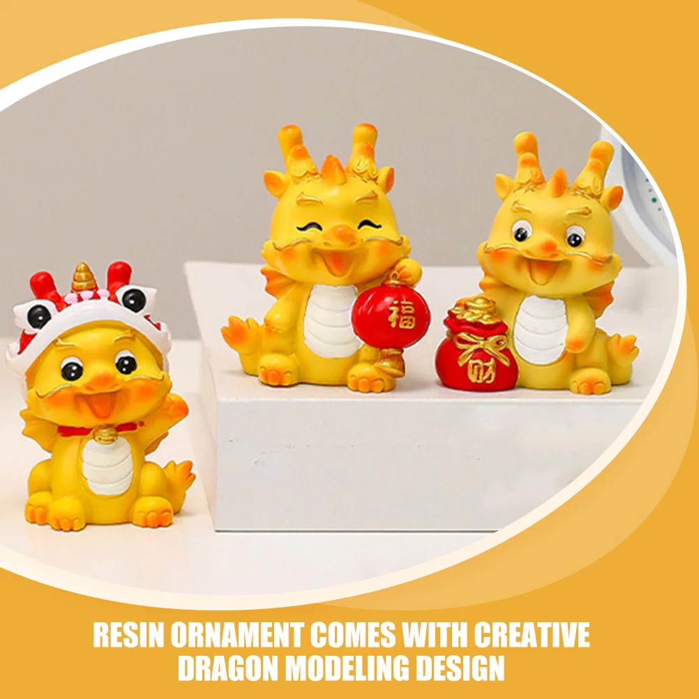 5개입 레진 미니 드래곤 장식품 풍수 창의적인 정원 잔디 데스크탑 장식 조각 미니 레진 드래곤 조각상