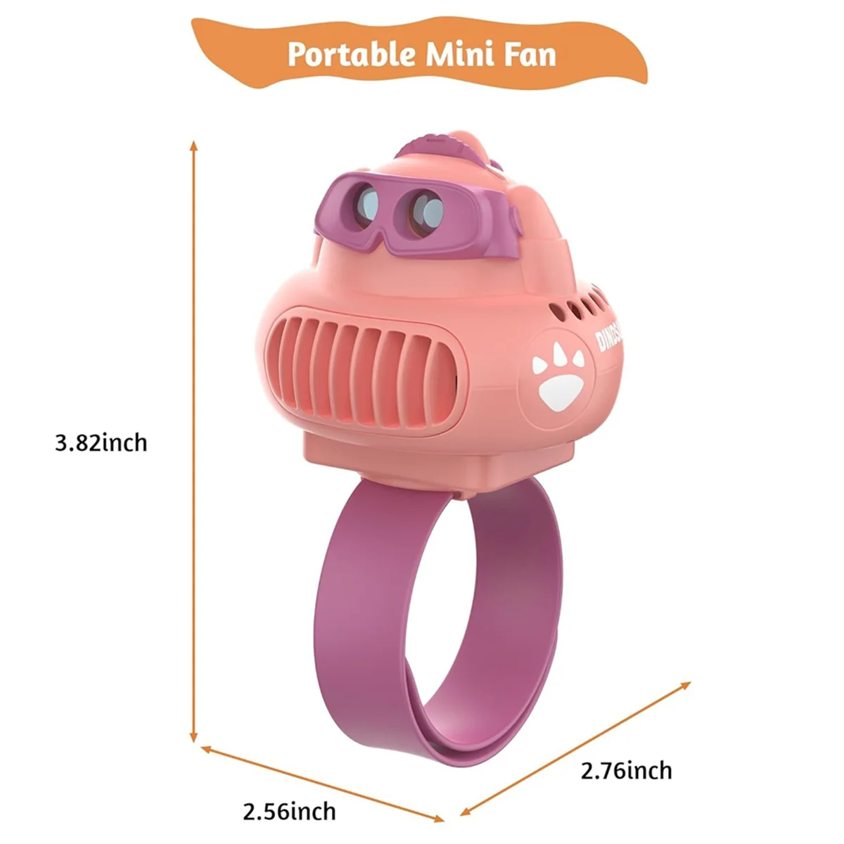 Portable Fan with Wrist Strap,Dynamic Projection Personal Fan,Hands Free Bladeless Fan,360° Rotatable Fan Pink