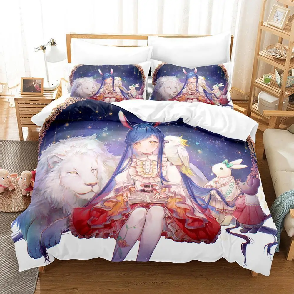 3d Printing Ascendance Of A Bookworm Bedding Set Cartoon Anime three-piece Set Adult Kid Bedroom Duvet Cover Sets Home Textiles