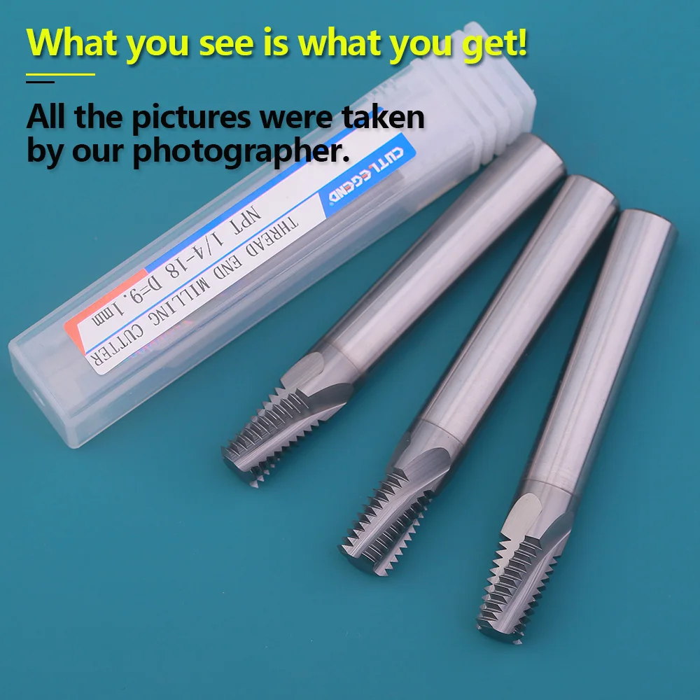 CUTLEGEND HRC65 Carbide pipe thread milling cutter NPT 1/4 3/4 1/16 1/8 3/8 1/2 taper thread NANO Coating For stainless steel