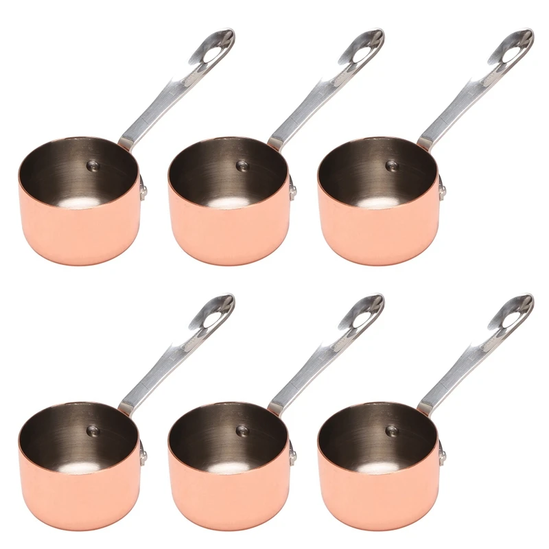 

6X Gravy Boats Copper Plated Sauce Cup Milk Cup French Fries Sauce Cup Western Restaurant Special Copper Pot 3.8Cm