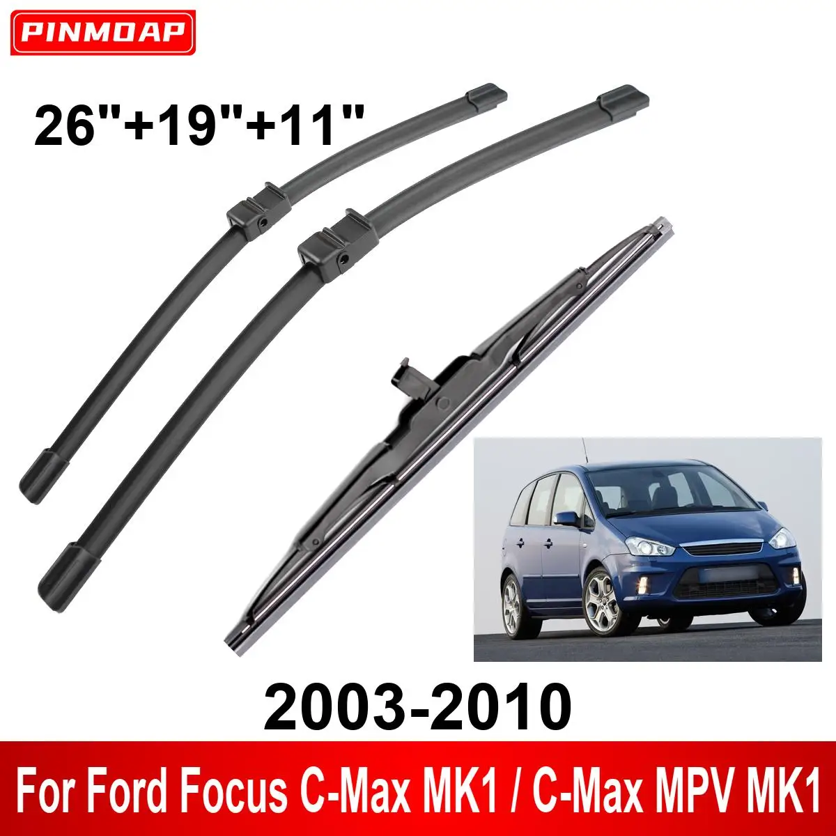 1/2/3/4/6PCS Auto Wischer Klingen Geeignet Für Ford Focus C-Max MK1 / C-Max MPV MK1 2003-2010 Vorne Und Hinten Wischer Klinge Pinsel