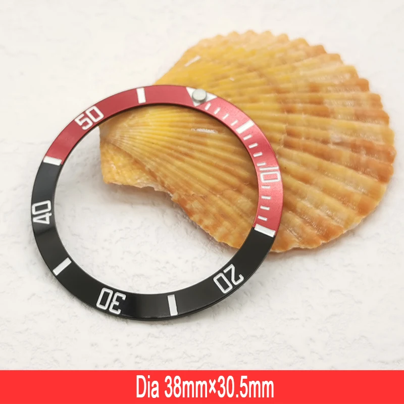 38mm*30.6mm Slope aluminium Bezel High quality Diving Bezel Insert for NH35 NH36 4R 7S Automatic Movement GMT SRPD Watch Bezel
