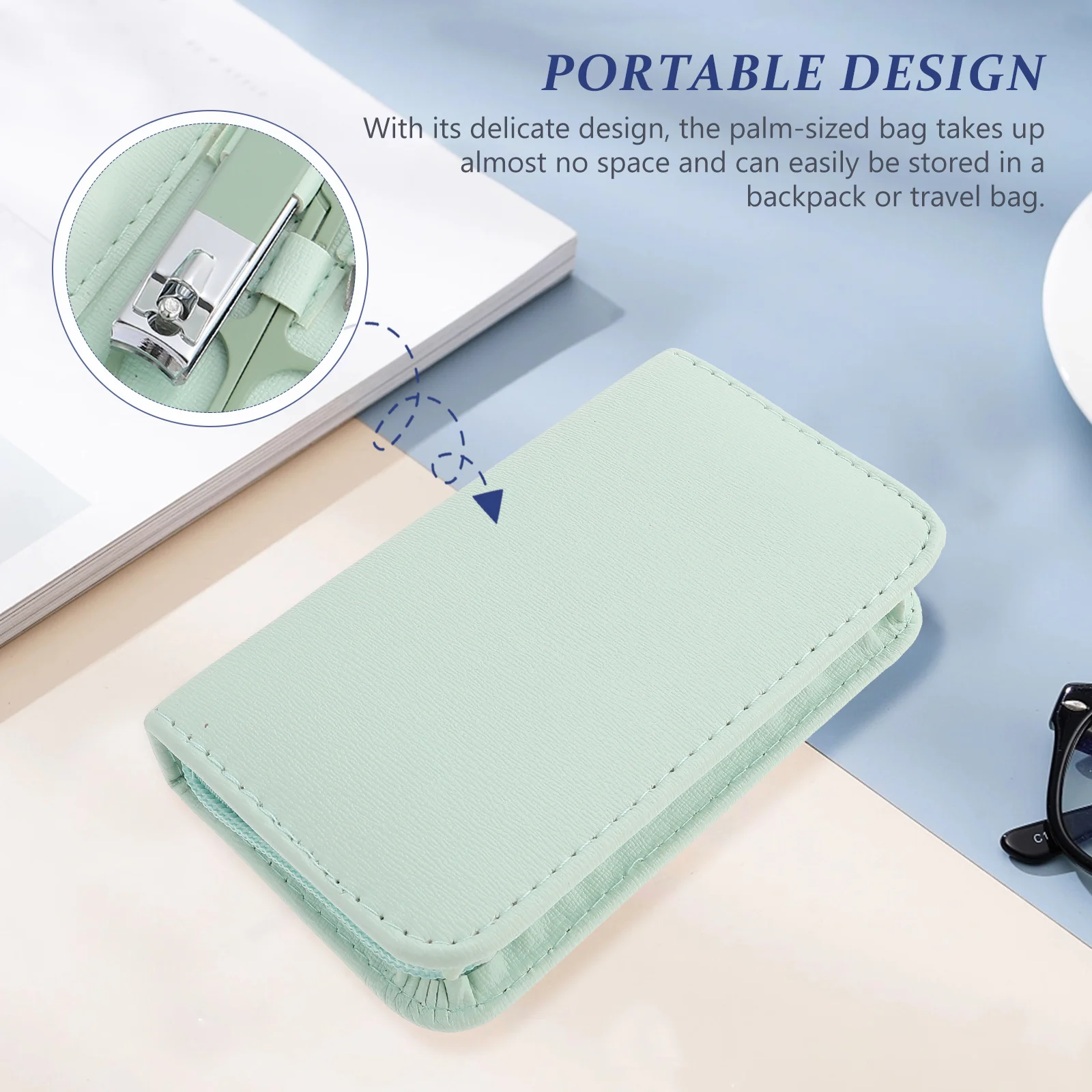 1세트 스테인리스 스틸 클리퍼 세트 손톱 청소기 귀이개 핀셋 전문가용 매니큐어 페디큐어 키트 휴대용 다기능 손톱 관리 도구