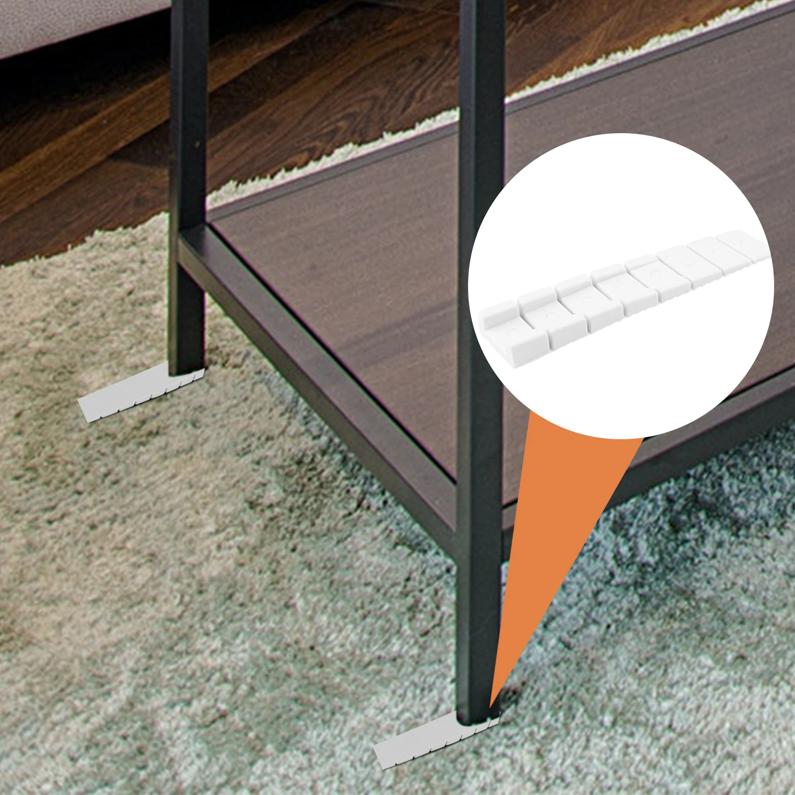 

20 pcs Balance Spacer Furniture Leveling Shims Table Stabilizer Non Slip Grooved Bottom Eco Material