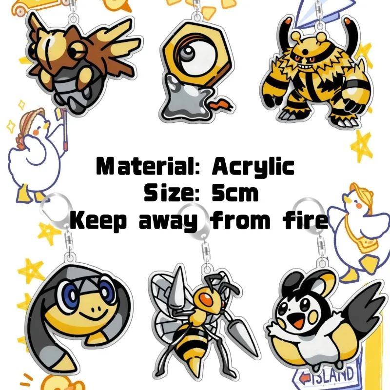 Keychain For Pokemon Kirlia Umbreon Pidgey Acrylic Homemade Cartoon Anime Backpack Pendant Decoration Collection Fans Gift 5cm