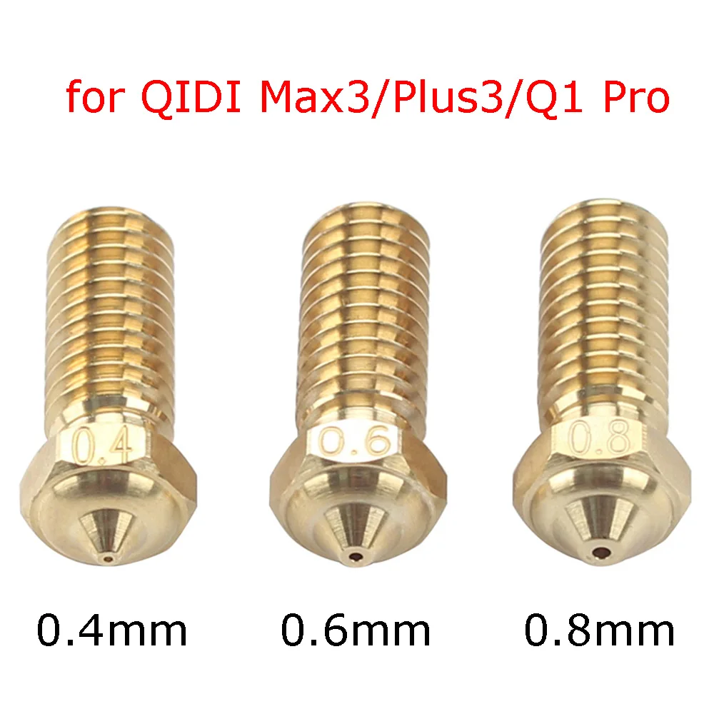 

Латунное сопло 0,4 мм/0,6 мм/0,8 мм для QIDI Max3/Plus3/Q1 Pro, аксессуары для 3D-принтеров, запасные части
