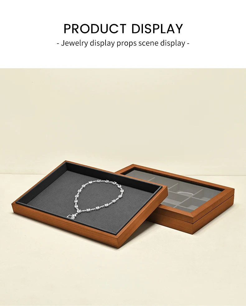 Wooden 3 in1 Multi-function Jewelry Display Box High quality Microfiber Ring Earring Bangle Organizer Case Luxury Storag Box