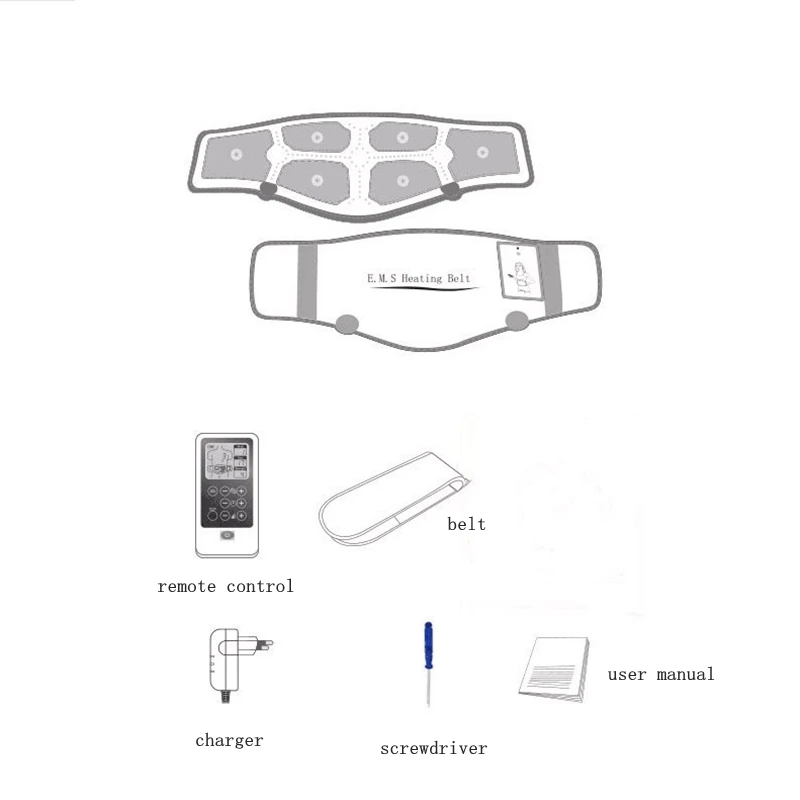 EMS Heating Belt TENS Myostimulator Heated Infrared Physiotherapy Waist Massage Lumbar Muscle Relaxation Massager Acupuncture