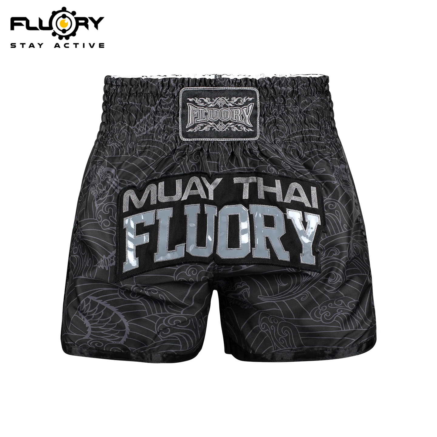 Muay-Thai-Shorts im FLUORY-Stil, bedruckt, kostenloser Kampf, gemischte Kampfkunst, Boxtraining, Spielhose, Freizeitstil – Detail 5