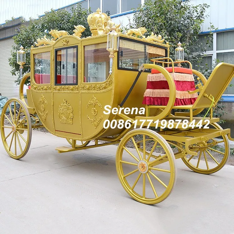 OEM European Style Royal Electric Horse Drawn Carriage Cart Wedding Horse Carts and Carriages for Sale