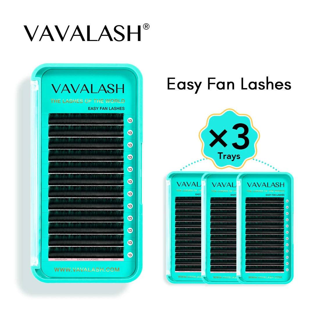 VAVALASH 3 Packungen Easy Fan Wimpern Volumen 0.03mm 0.05mm 0.07mm Wimpernverlängerungen Easy Blooming PBT Nerz Künstliche Wimpern Zubehör – Detail 1