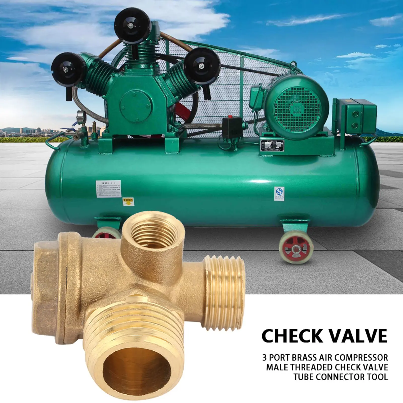 

Air Compressor Check Valve 3 Port Brass Air Compressor Male Threaded Check Valve Tube Connector Tool Brass Check Valve Valve