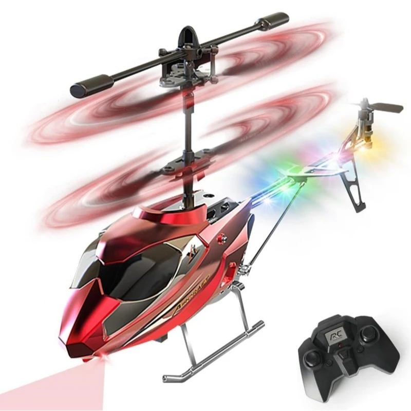 VATOS RC Helicopter for Boys 2.4G Remote Control Helicopter LED Light for Kids Fixed Height One-Key Take-Off Indoor Plane Gifts