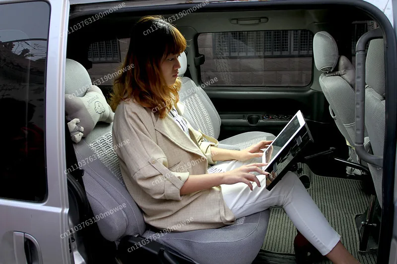 Full Motion 360degree Rotation Laptop Car Mount Stand Desk Car Dining Table Writing Board Notebook Tablet PC Holder With USB Fan