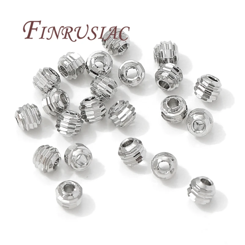 30/60Pcs 18K Gold Plated Spacers Beads For Bracelets Making,Brass Beads For Jewelry,Bead Separators, DIY Jewelry Accessories