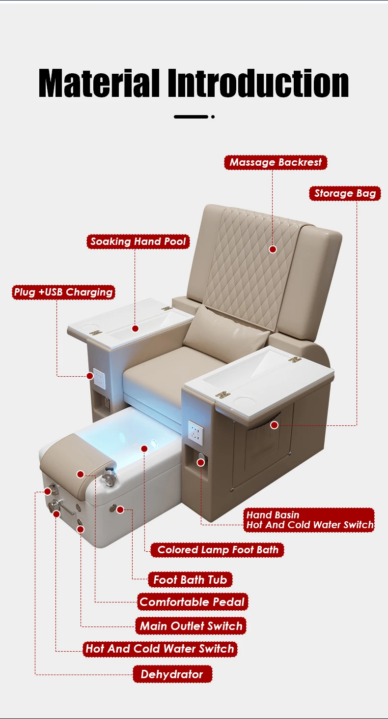 Pedicure Chair  Back Release Foot Massage Foot Massage Pedicure  and Nail Chair with Back Massage