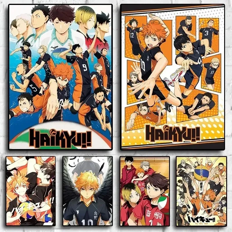 ¡Haikyuu! Pintura en lienzo de personajes de Anime de dibujos animados japoneses, póster de impresión artística, Ideal para decoración de pared de sala de estar, arte de Manga único