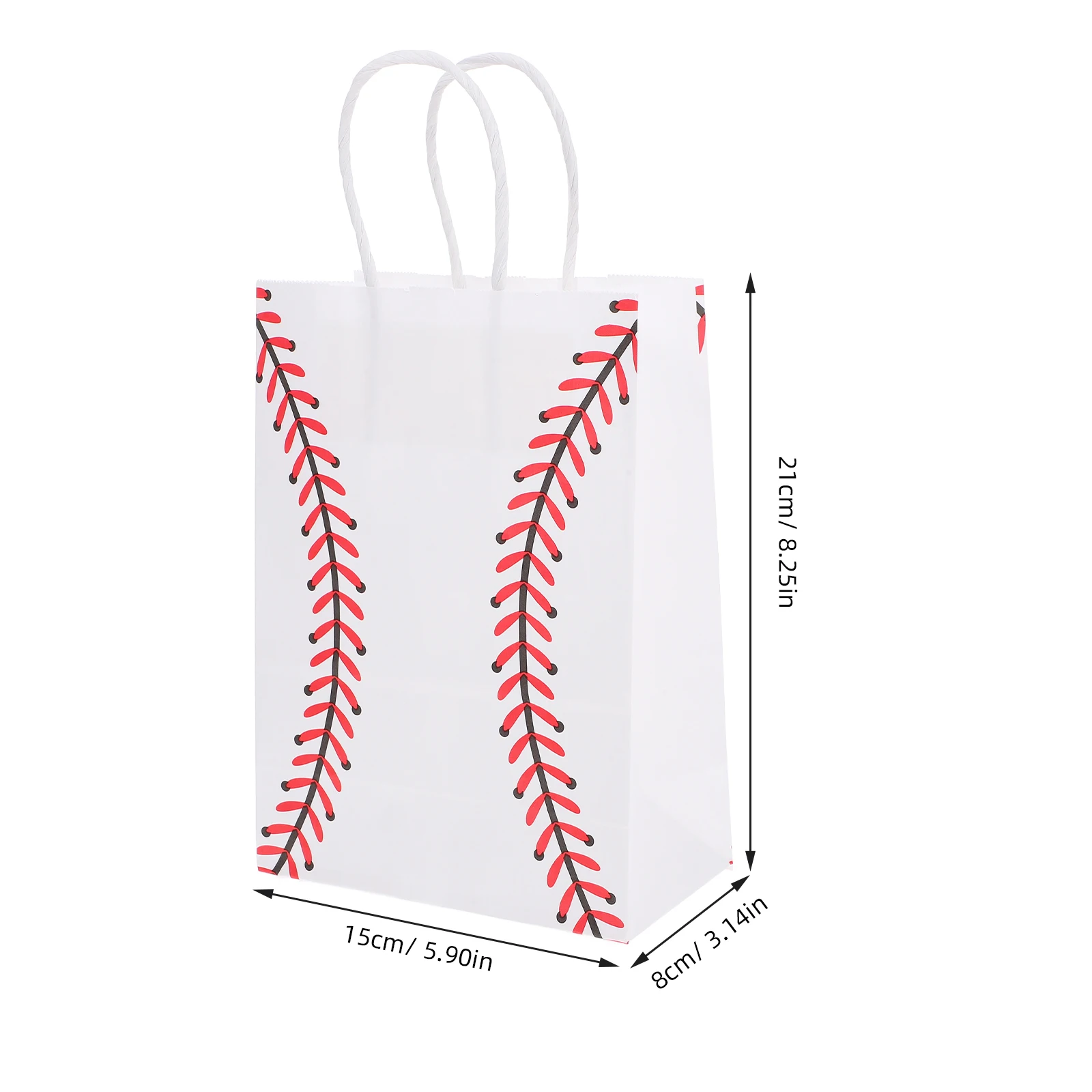 

12 Pcs Gift Bags Large Size Baseball Theme Party Treat Reusable Portable Handles Shopping Travel Sports Present Wrapping