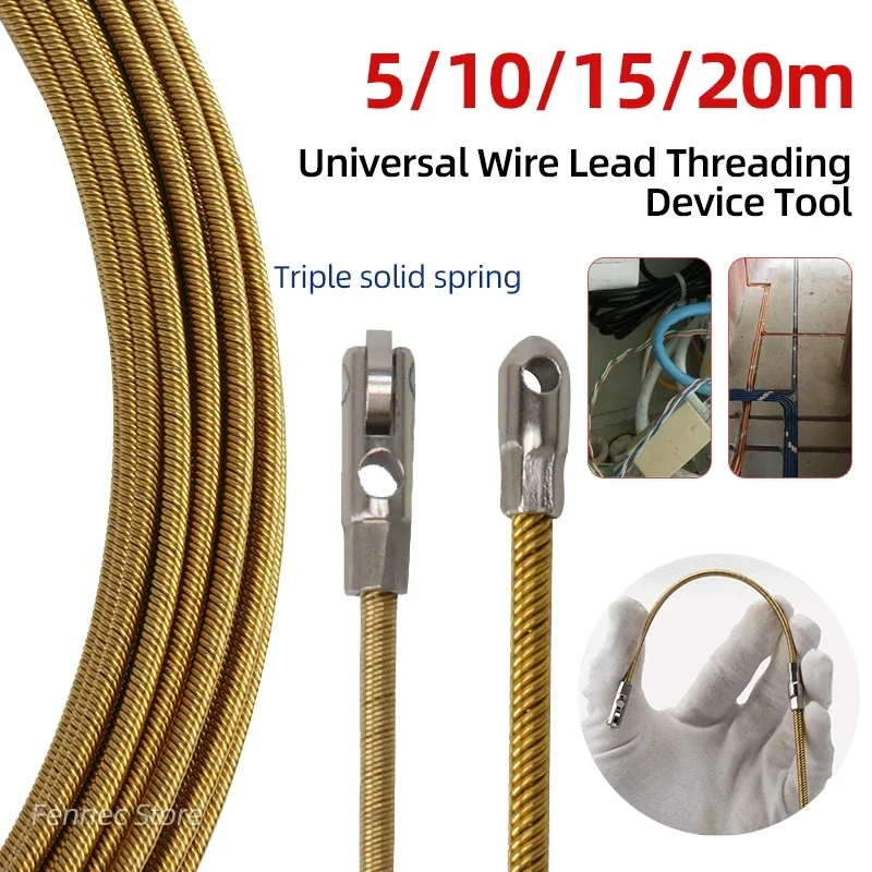 Universal Wire Lead Threading Device Tool 5/10/15/20m Rope Pulling Device for Electricians with Pulley Threading of Cable Wire