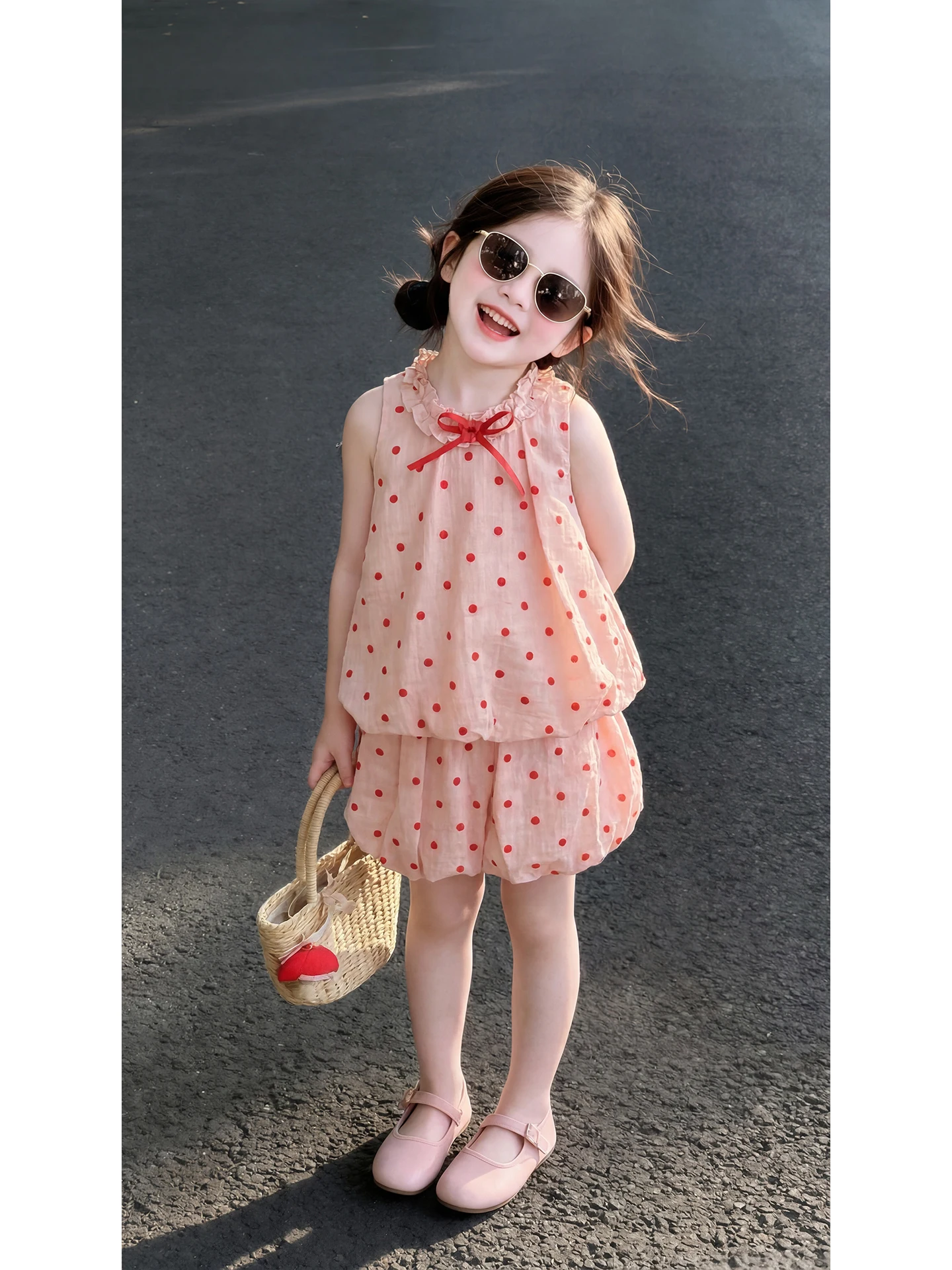 princess-style-summer-outfit-set-for-girls-korean-style-bloomer-skirt-cute-two-piece-ensemble-breathable-comfortable-children