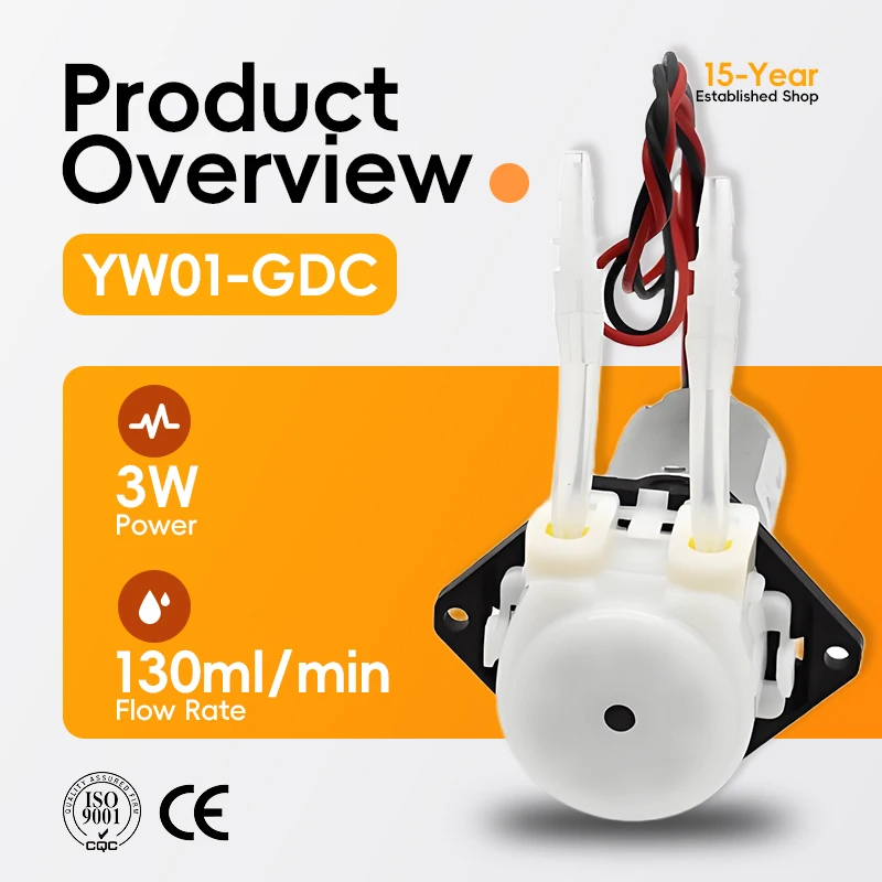 YW01 GDC High Quality Brush Motor 12V 24V OBM/ODM Micro Miniature Peristaltic Pump