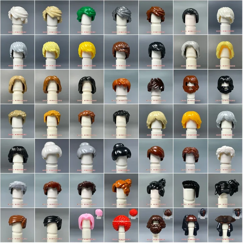 MOC City Figures Hair Building Blocks Character Head Parts Man Woman Girl Boy Head Brown Black Hairstyle DIY Bricks Kids Toys