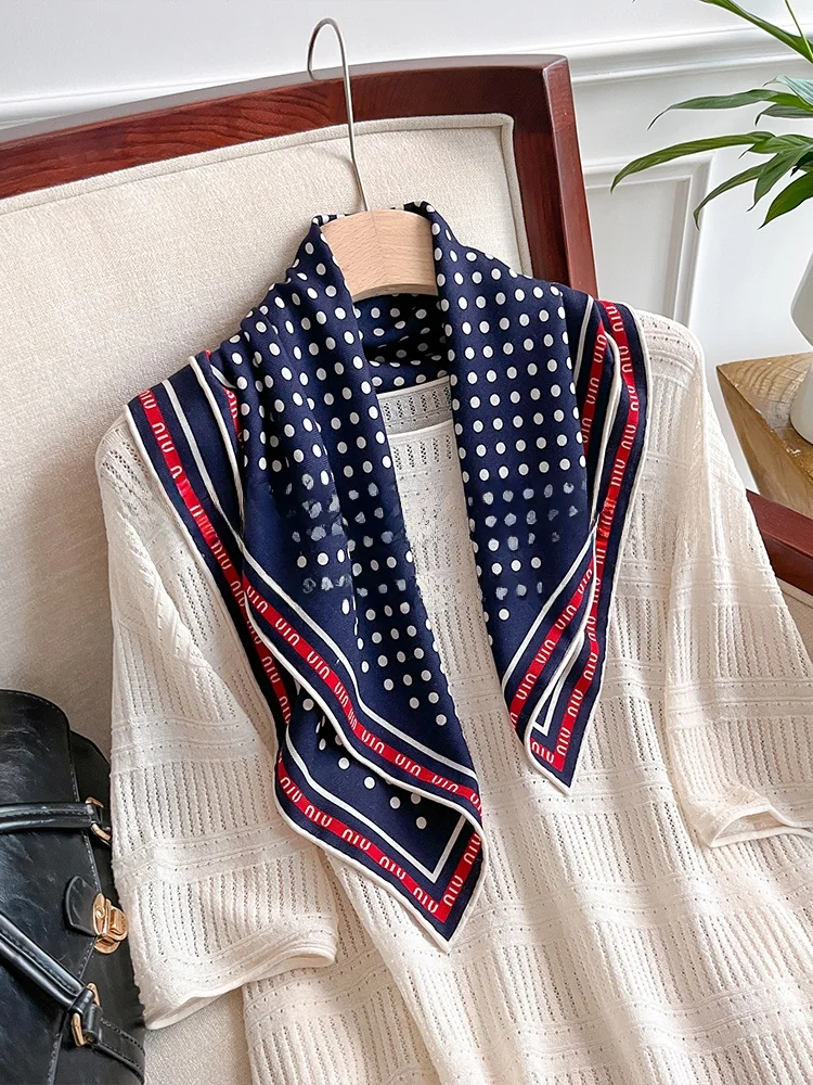 faionable-polka-dot-silk-wool-scarf-for-women-warmth-windproof-autumn-winter-square-scarf-versatile-decorative-korean-sle