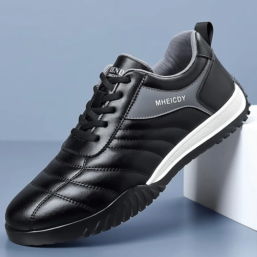 Men's Casual Low-Top Lace-Up Shoes, Round Toe, Solid Color, Ultra-Fiber Upper for Spring and Fall Everyday Wear